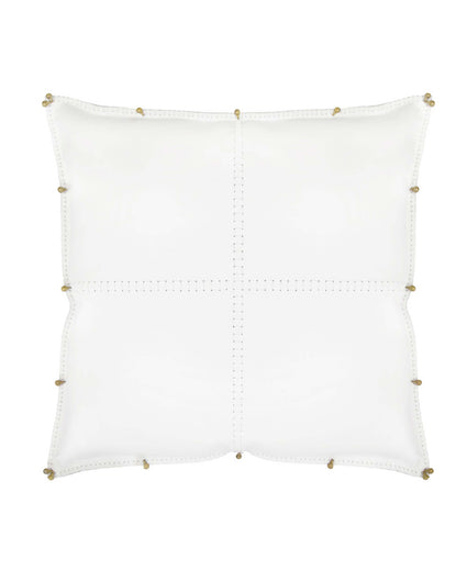 ALMOHADA in White Latigo leather pillow Kendall Conrad   
