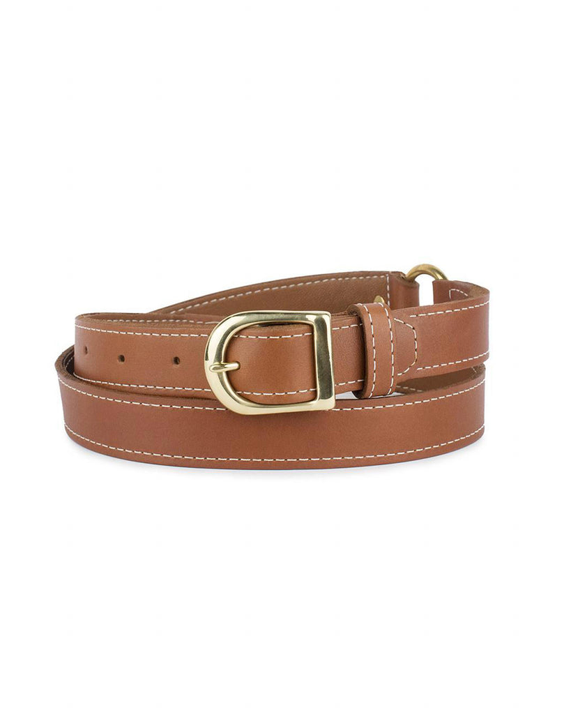 1" RING BELT in Sienna Napa leather belt Kendall Conrad   