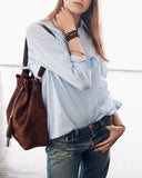 L'AVENTURA II BUCKET BAG in Black Suede leather bag Kendall Conrad   