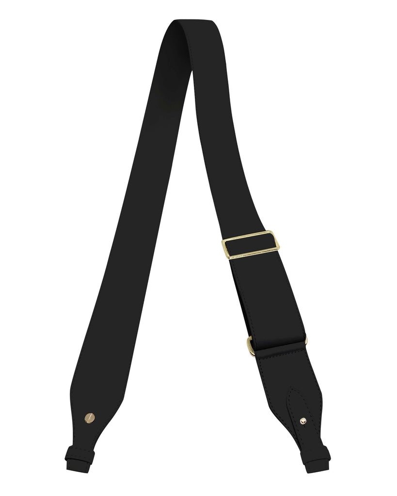 ADJUSTABLE  2" CROSSBODY STRAP in Black Napa leather strap Kendall Conrad   