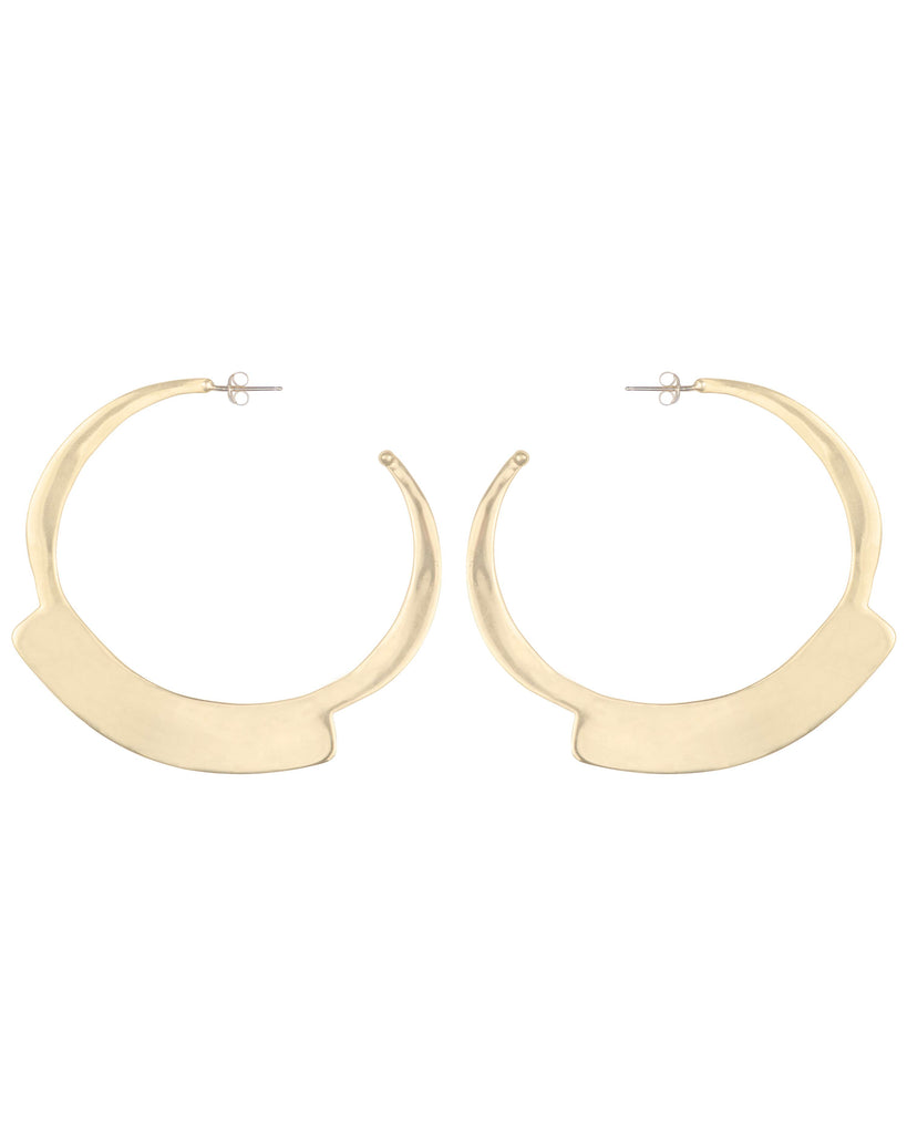 ABANICO FLAT HOOP EARRINGS jewelry, earrings Kendall Conrad Brass  