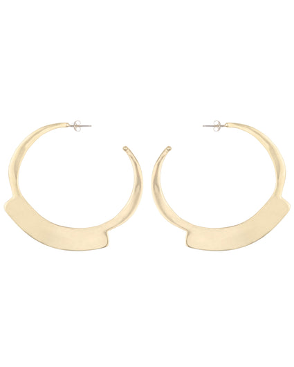 ABANICO FLAT HOOP EARRINGS jewelry, earrings Kendall Conrad Brass  