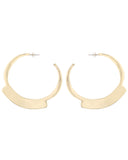 ABANICO FLAT HOOP EARRINGS jewelry, earrings Kendall Conrad Brass  