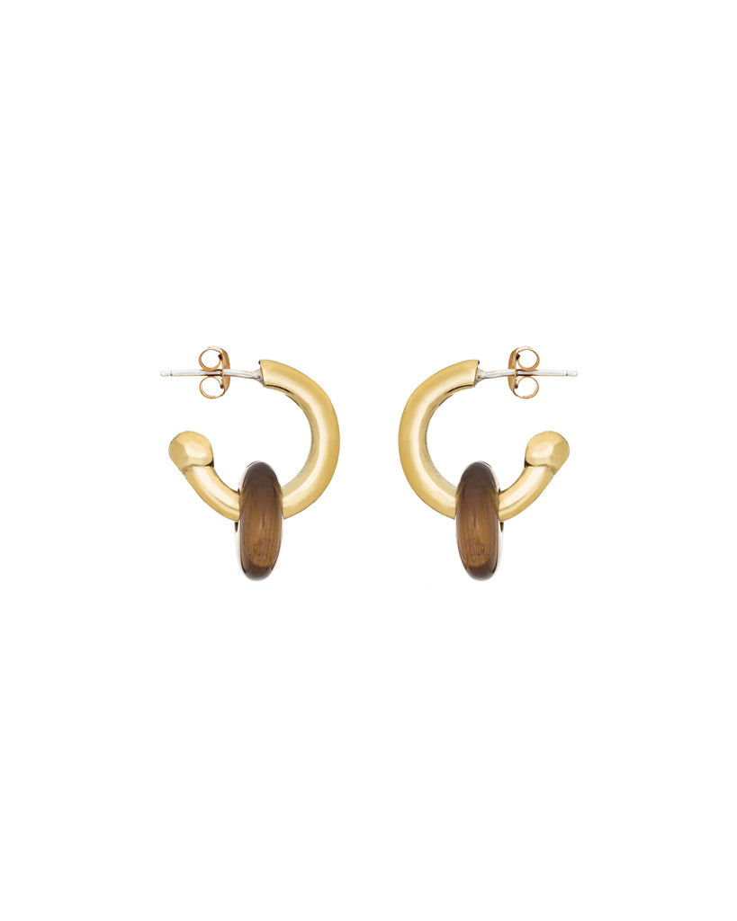 TIGER EYE HOOP EARRINGS new jewelry arrivals, Kendall Conrad Gold Plated  