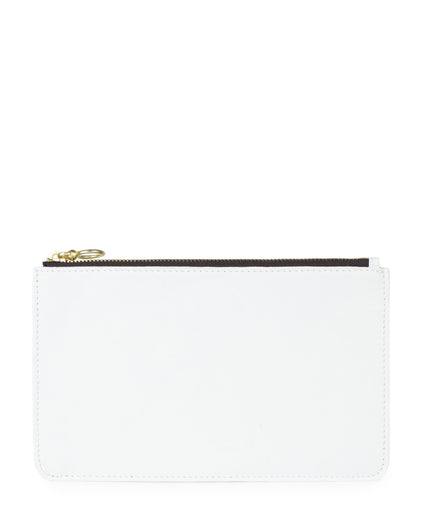 BOLSILLO II ZIP POUCH in White Napa leather case Kendall Conrad   