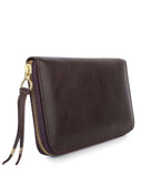PASSPORT CASE in Chocolate Napa leather, travel Kendall Conrad   