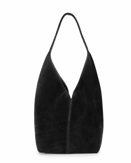 DELFINA HOBO BAG in Black Suede leather bag Kendall Conrad   