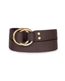 DOUBLE RING BELT in Umber Napa leather belt Kendall Conrad   