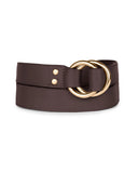 DOUBLE RING BELT in Umber Napa leather belt Kendall Conrad   