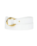 DOUBLE RING BELT in White Napa leather belt Kendall Conrad   