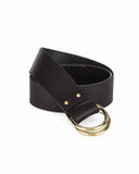 2" DOUBLE RING BELT in Black Napa leather belt Kendall Conrad   