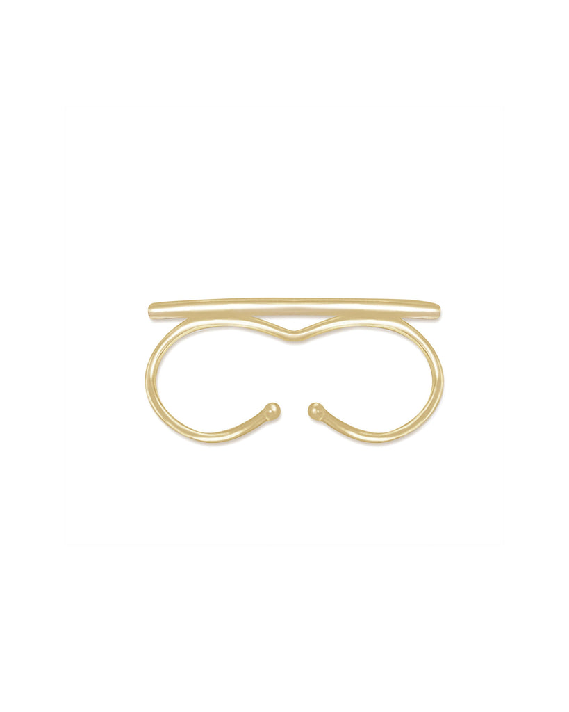 DOUBLE RING BAR ring Kendall Conrad Solid Brass  