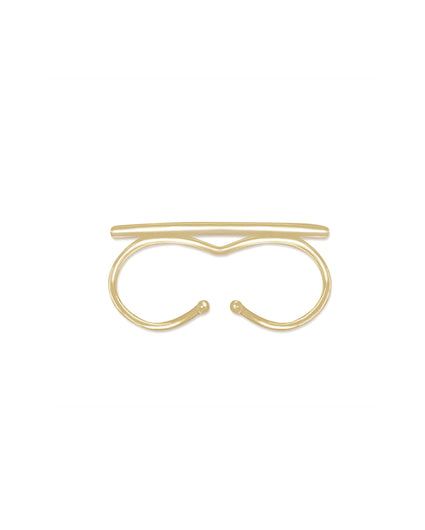 DOUBLE RING BAR ring Kendall Conrad Solid Brass  