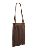 GIRONA FRANJA FRINGE BAG in Umber Napa leather fringe bag Kendall Conrad   