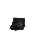GIRONA WRIST WRAP in Black Embossed Python leather bracelet Kendall Conrad   