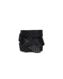 GIRONA WRIST WRAP in Black Embossed Python leather bracelet Kendall Conrad   