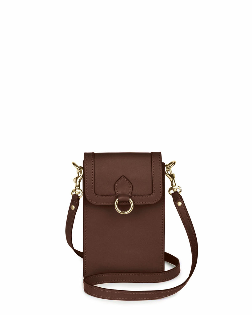 GITANA MINI + BELT BAG in Umber Napa small phone case bag Kendall Conrad   