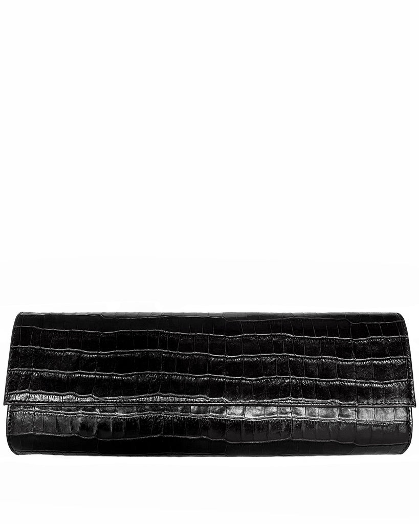 Nº3 CLUTCH in Embossed Black Croco clutch Kendall Conrad   