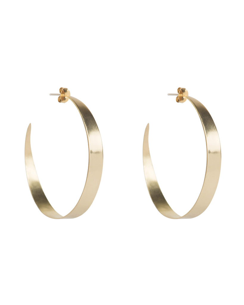 NAKED THIN HOOP EARRINGS jewelry, Kendall Conrad Brass  