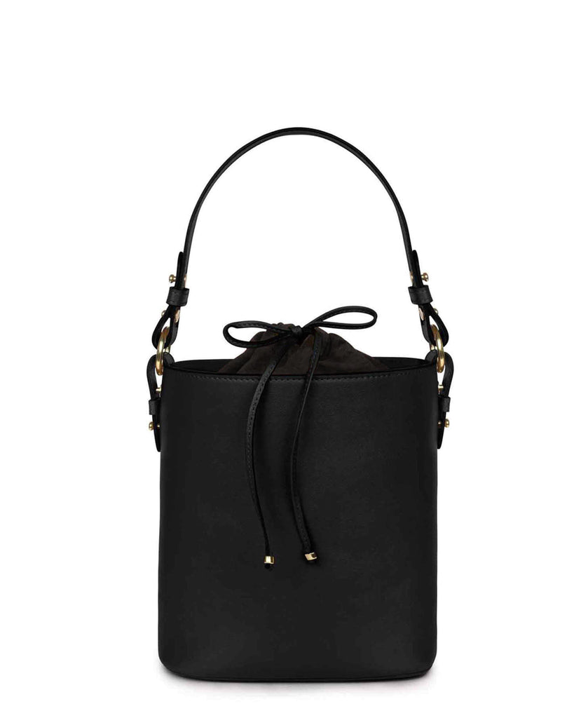 NIÑA SHOULDER BUCKET BAG in Black Napa shoulder bag Kendall Conrad   