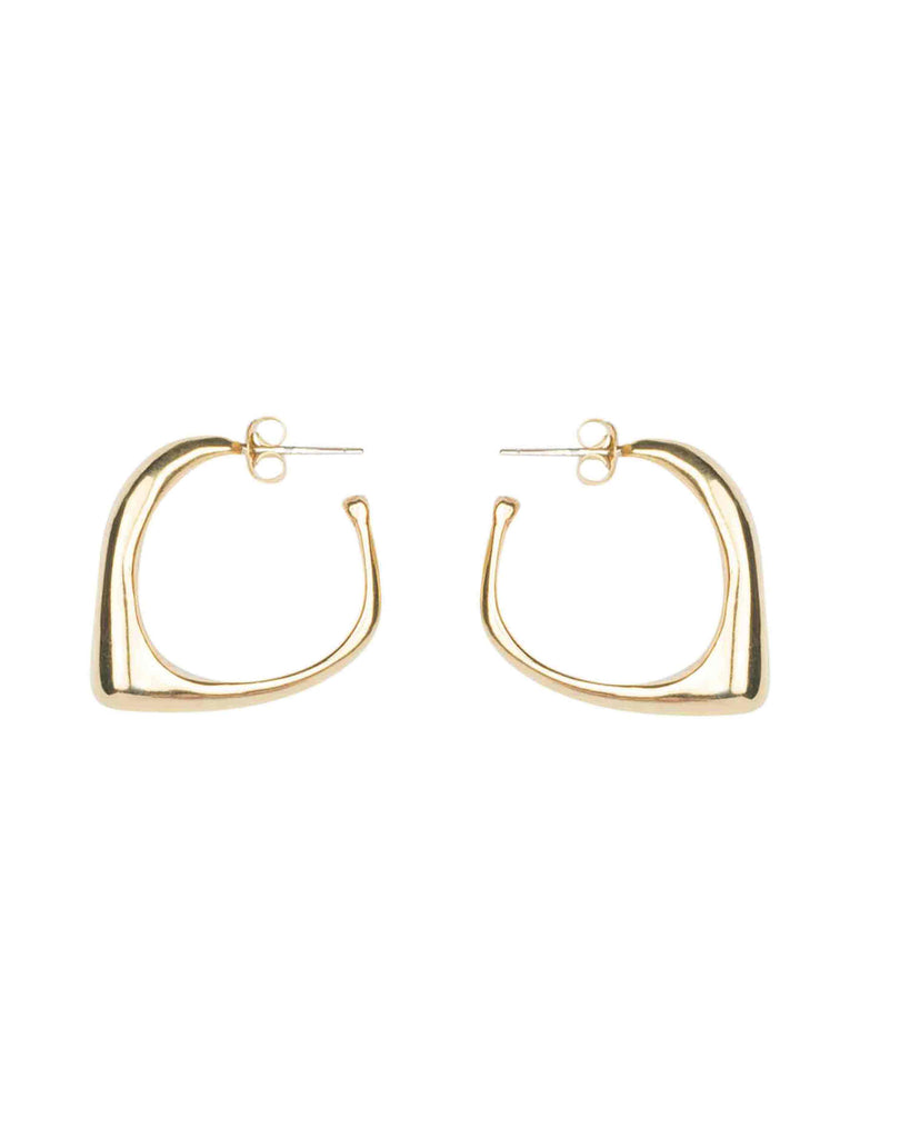 OBLIQUE SMALL HOOP EARRINGS jewelry, Kendall Conrad Brass  