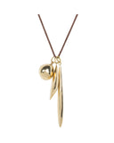 OBLIQUE PENDANT LONG jewelry, Kendall Conrad Gold Plated Natural Brown 