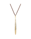 OBLIQUE PENDANT LONG jewelry, Kendall Conrad Brass Natural Brown 