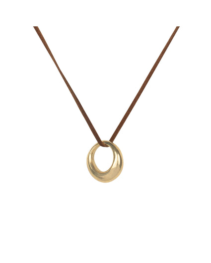 ROUNDED RING II PENDANT jewelry, Kendall Conrad Brass Natural Brown 