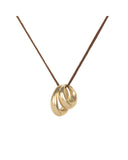 ROUNDED OVAL PENDANT jewelry, Kendall Conrad Gold Plated Natural Brown 