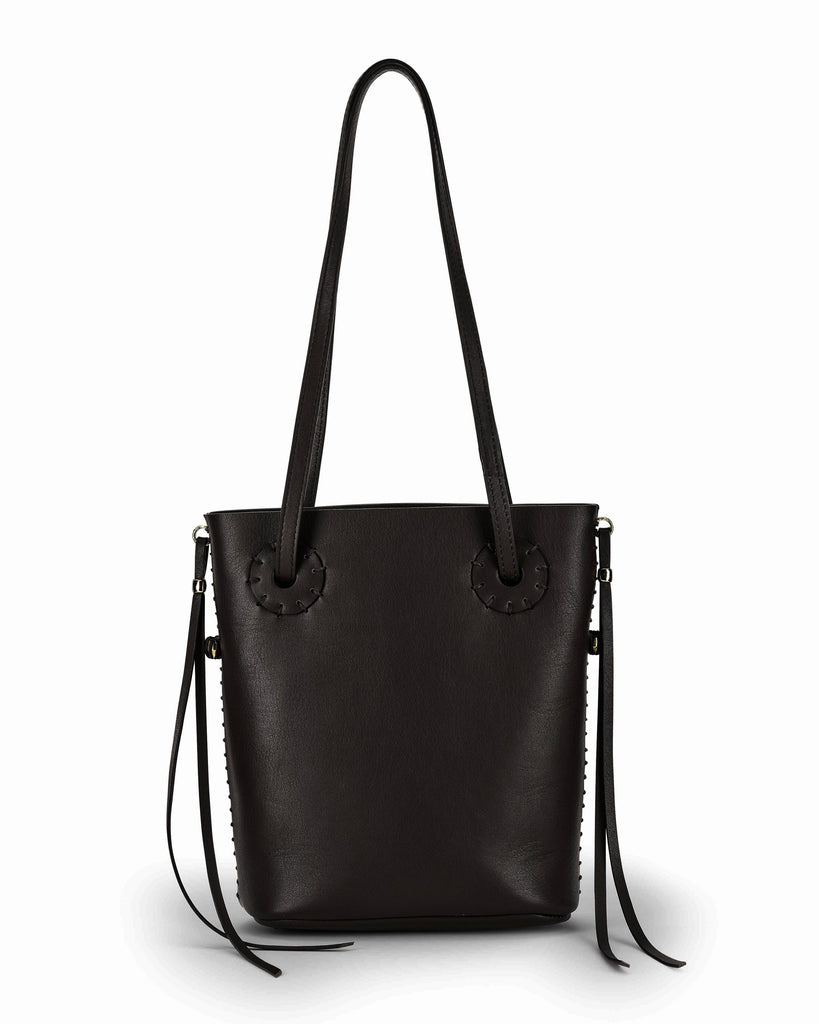 SANCHA BUCKET BAG in Black Napa leather Kendall Conrad   