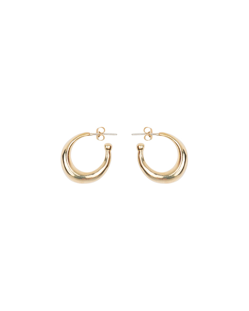 THICK ROUNDED SMALL HOOP EARRINGS earrings Kendall Conrad Brass  