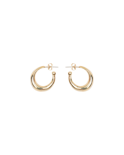 THICK ROUNDED SMALL HOOP EARRINGS earrings Kendall Conrad Brass  