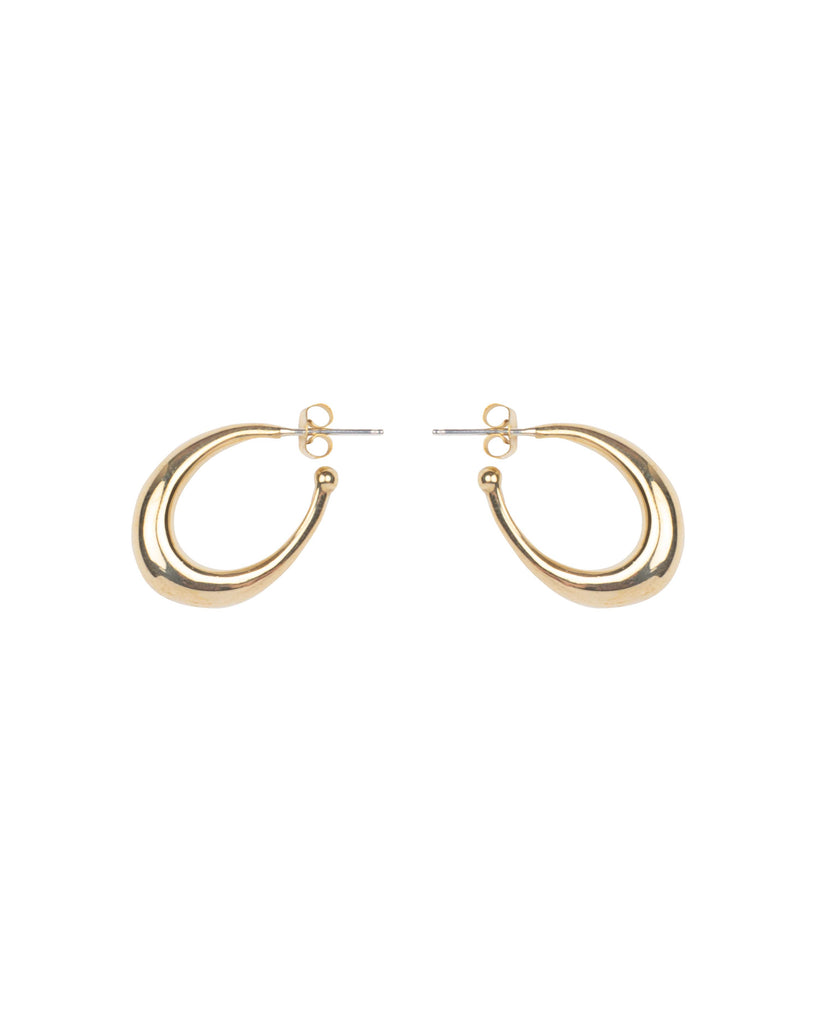 THICK OVAL HOOP EARRINGS jewelry, Kendall Conrad Brass  