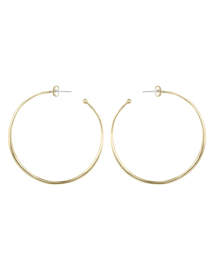 ROUNDED HOOP EARRINGS jewelry, Kendall Conrad 2" Brass 