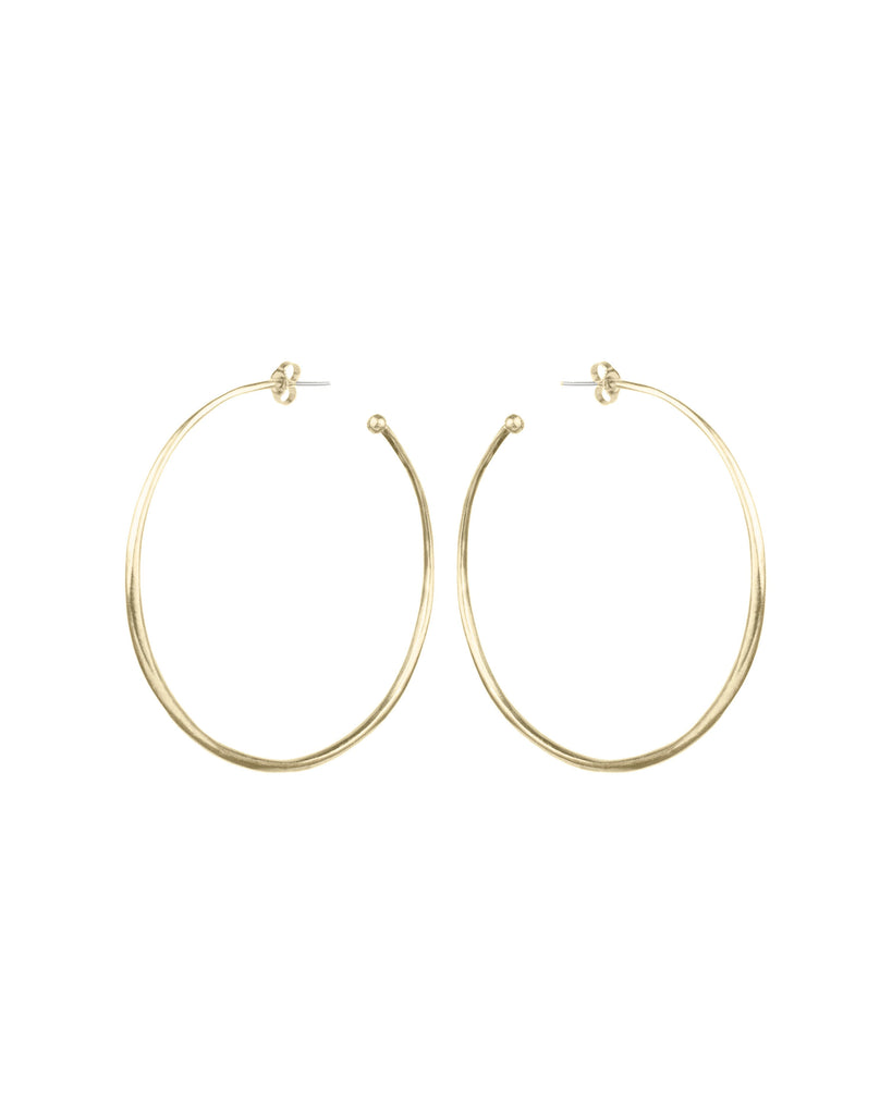 ROUNDED HOOP EARRINGS jewelry, Kendall Conrad 1" Brass 