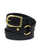 3/4" RING BELT in Black Napa leather belt Kendall Conrad   