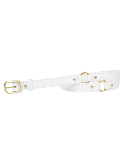 3/4" RING BELT in White Napa leather belt Kendall Conrad   