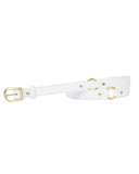 3/4" RING BELT in White Napa leather belt Kendall Conrad   