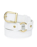 3/4" RING BELT in White Napa leather belt Kendall Conrad   