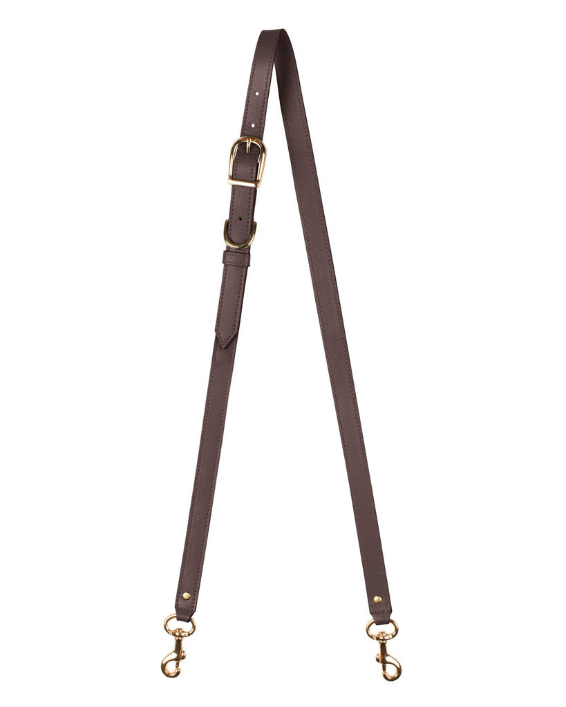 3/4"  SWIVEL CROSSBODY STRAP in Chocolate Napa bag strap Kendall Conrad   