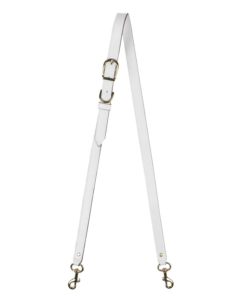 3/4"  SWIVEL CROSSBODY STRAP in White Napa bag strap Kendall Conrad   