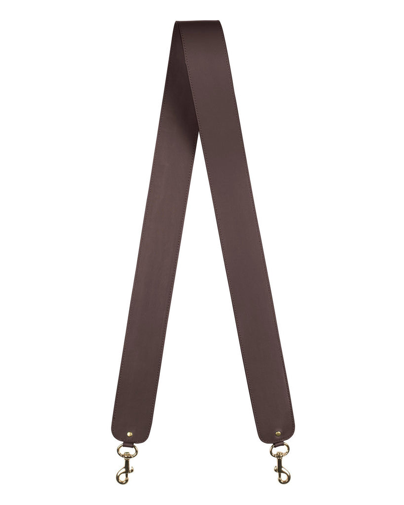 2"  SWIVEL CROSSBODY STRAP in Chocolate Napa bag strap Kendall Conrad   