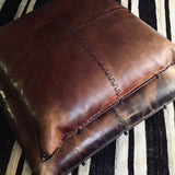 ALMOHADA in White Latigo leather pillow Kendall Conrad   