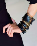 CONCAVE WOOD BANGLE in Ebony or Asna Wood wood bangle Kendall Conrad   