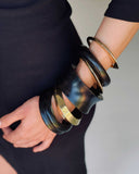 CONCAVE WOOD BANGLE in Ebony or Asna Wood wood bangle Kendall Conrad   
