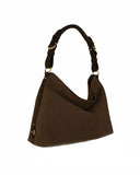 AZUCENA SHOULDER AND CROSSBODY BAG in Umber Suede leather bag Kendall Conrad   