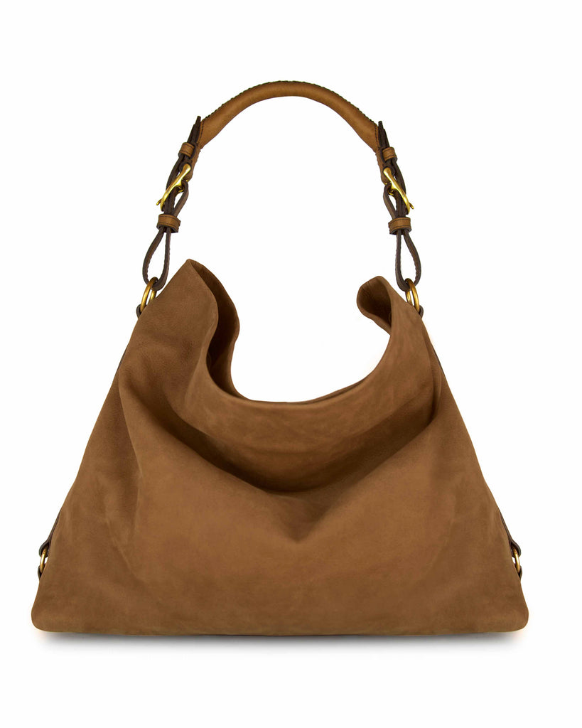 AZUCENA II SHOULDER BAG in Sienna Suede leather bag, Kendall Conrad   
