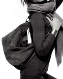 AZUCENA II SHOULDER BAG in Black Suede leather bag, Kendall Conrad   