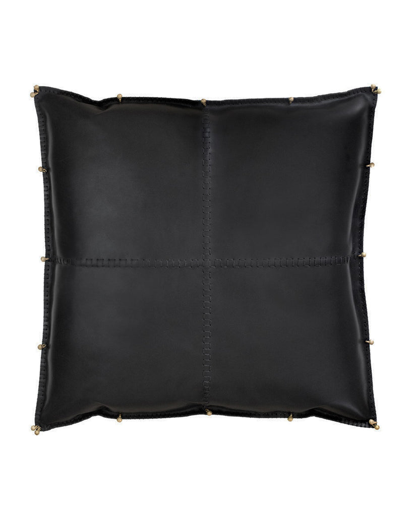 ALMOHADA in Black Latigo leather pillow Kendall Conrad   