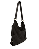 BOHEMIA GATHERED SHOULDER BAG in Black Suede gathered, shoulder bag Kendall Conrad   